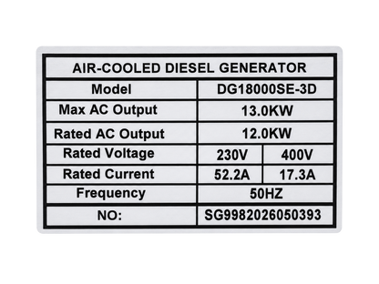 DG18000SE-3D Air-Cooled Tragbare Diesel Stromerzeuger